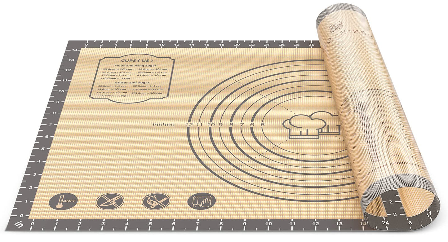 Baking Mat, 28" x 20" Large Silicone Non-slip Baking Pastry Mat with Measurement, Non Stick Silicone Mats for Kitchen Counter, Fondant Mat, Counter Mat, Dough Rolling Mat, Oven Liner, Pie Crust Mat