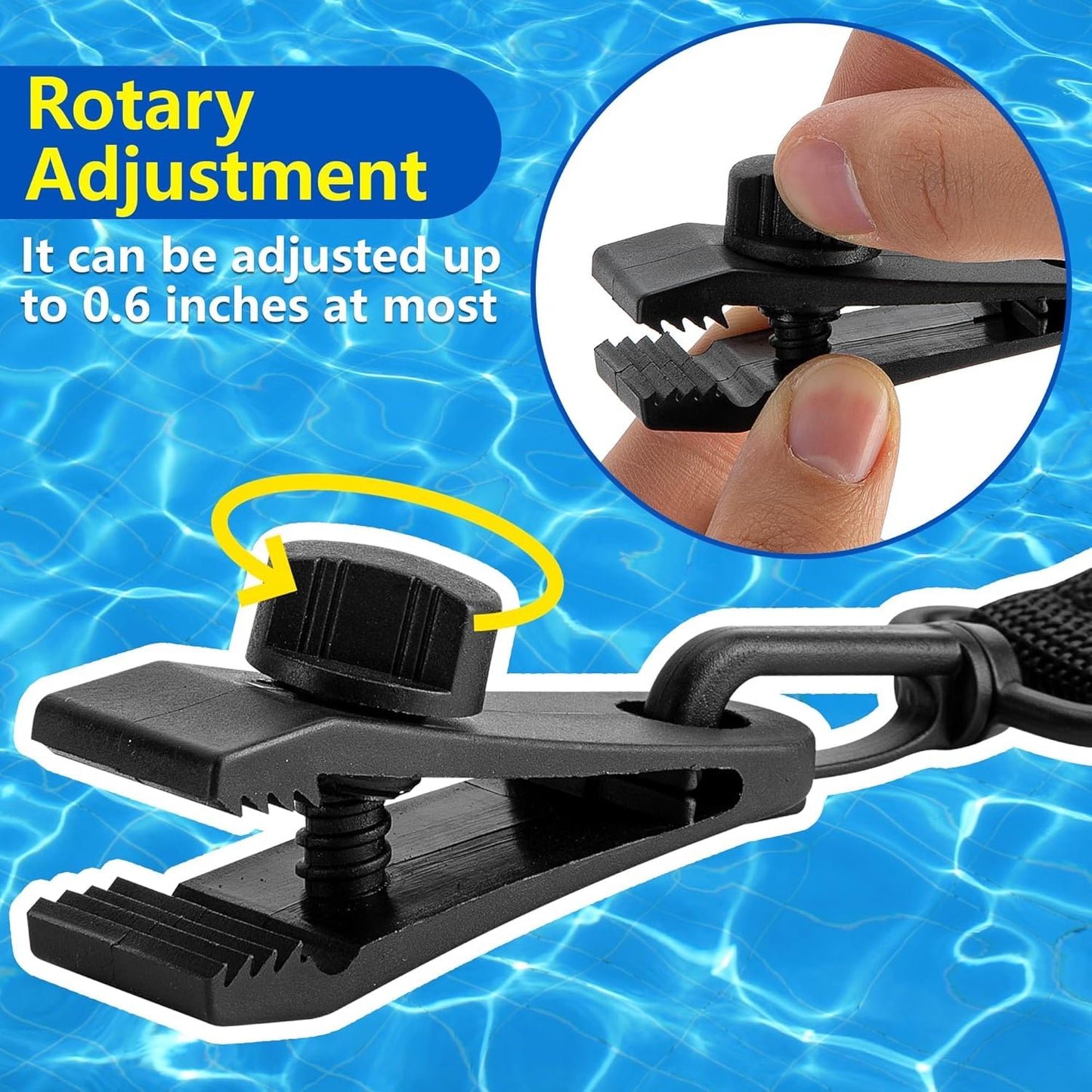 codree 36 Pcs Pool Solar Cover Reel Attachment Kit, Inground Swimming Pool Solar Cover Straps and Clips, Solar Blanket Strap Kit Including 12 Straps with Hooks, 12 Clips and 12 Touch Fastener (Black)