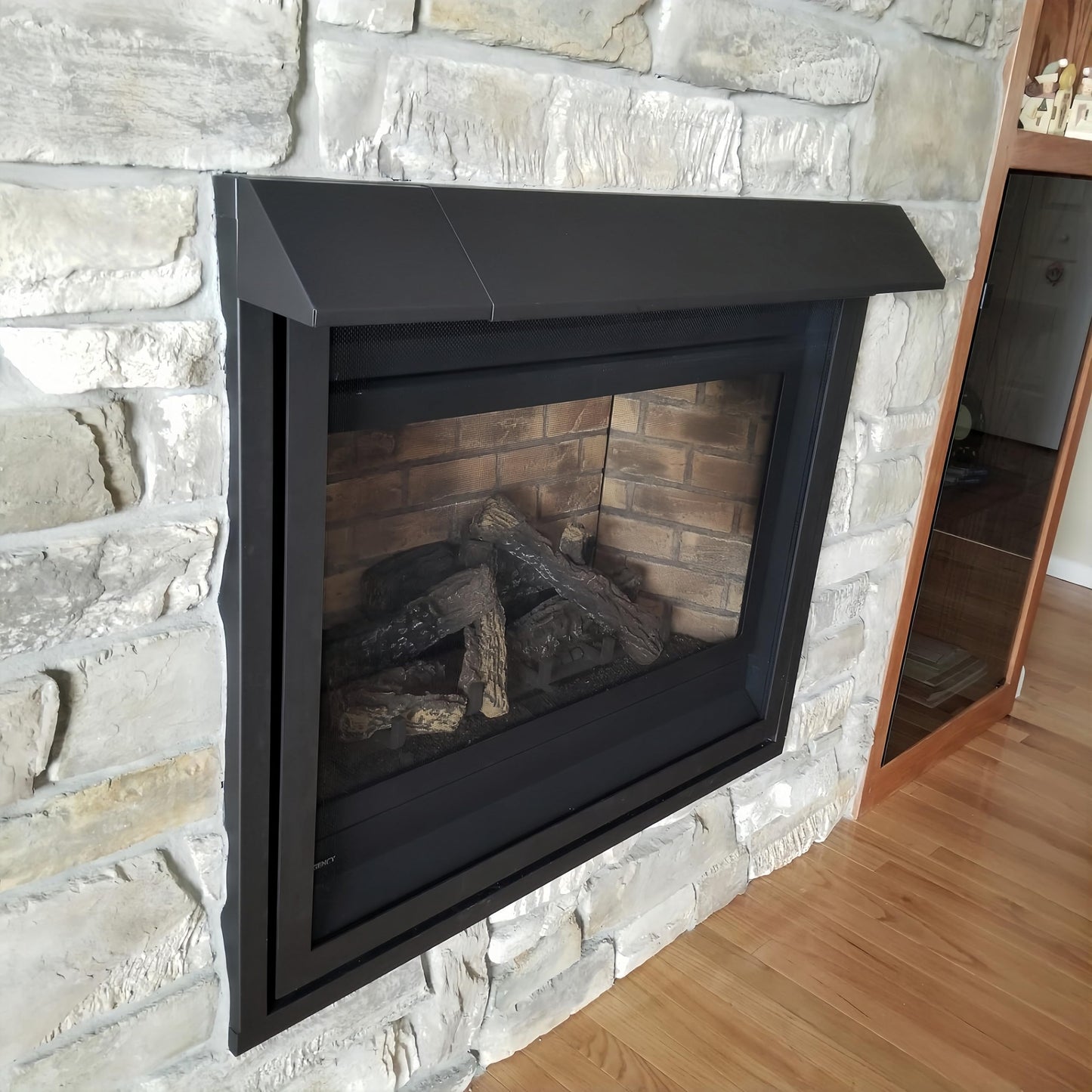 Americangaslogs Black Adjustable Fireplace Hood for 28 to 48" Harmony Burners Fireplace Hood Heat Shield （Patent Applied）