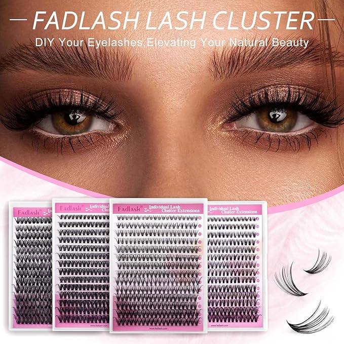 Lash Clusters Extensions Large Tray 20D Long Individual Lashes Mixed Tray Black Mink DIY Eyelash Extension and Under Bottom Eyelashes Professional Makeup (20D-0.07-D, 8-16mm)