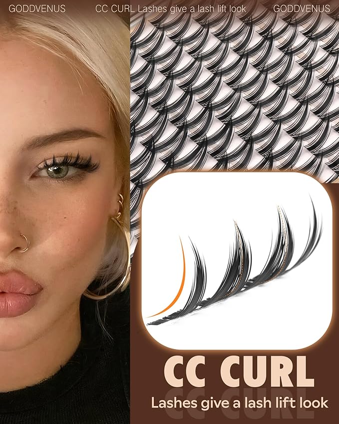 Goddvenus Wispy Bunny Manga Lash Clusters, Natural Cluster Eyelash Extensions, DIY Lash Extension at Home for Dolly Anime Look, Fairy Individual Lashes Clusters