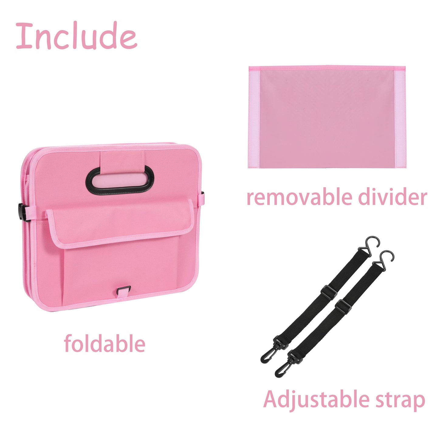 AOKJOY Car Trunk Organizer - Collapsible Multi Compartment Storage with Adjustable Straps for SUV