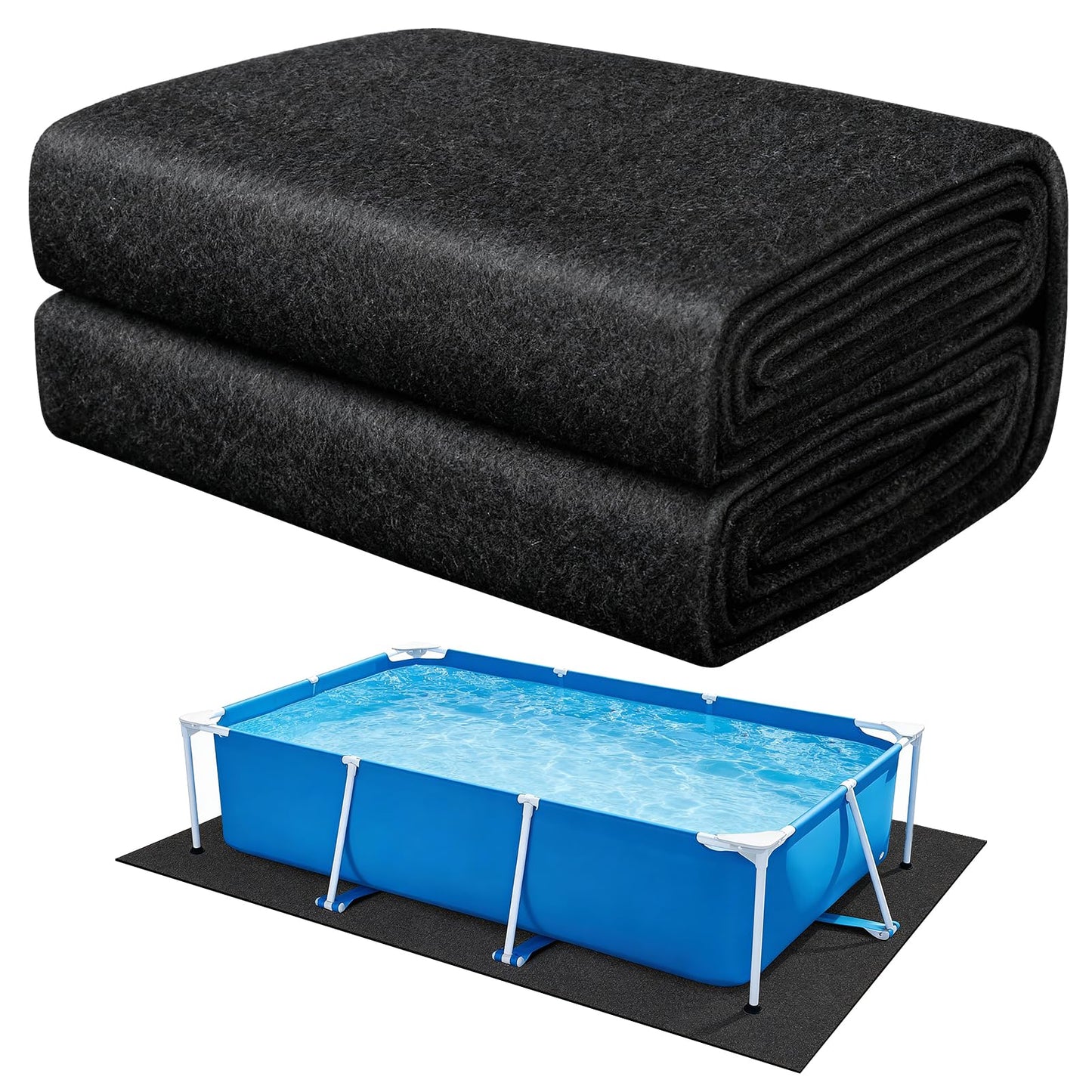 ComfyKit 9.7x6.7ft Rectangular Pool Liner Pad for Above Ground Swimming Pools,Thickened Under Pool Mat Padding,Pools Bottom Liner Protector to Prevent Punctures & Extend Liner Life