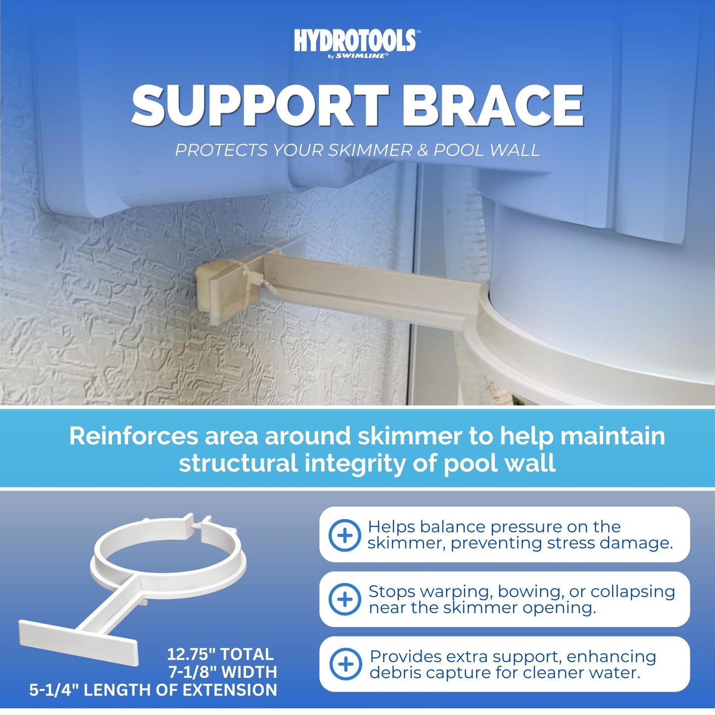 SWIMLINE HYDROTOOLS Standard Wide Mouth Above Ground Pool Skimmer Kit | ALREADY ASSEMBLED | ABS Construction | Pool Skimmer | Wide Mouth | Snap-In & Removable Weir | Above Ground Pool Skimmer
