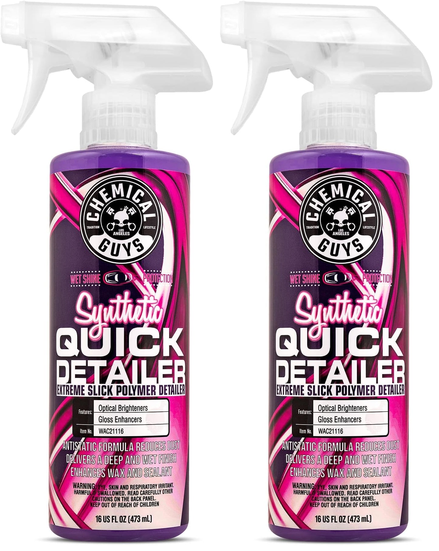 Chemical Guys WAC21116 Synthetic Quick Detailer, Safe for Cars, Trucks, SUVs, Motorcycles, RVs & More, 16 fl oz (Pack of 2)