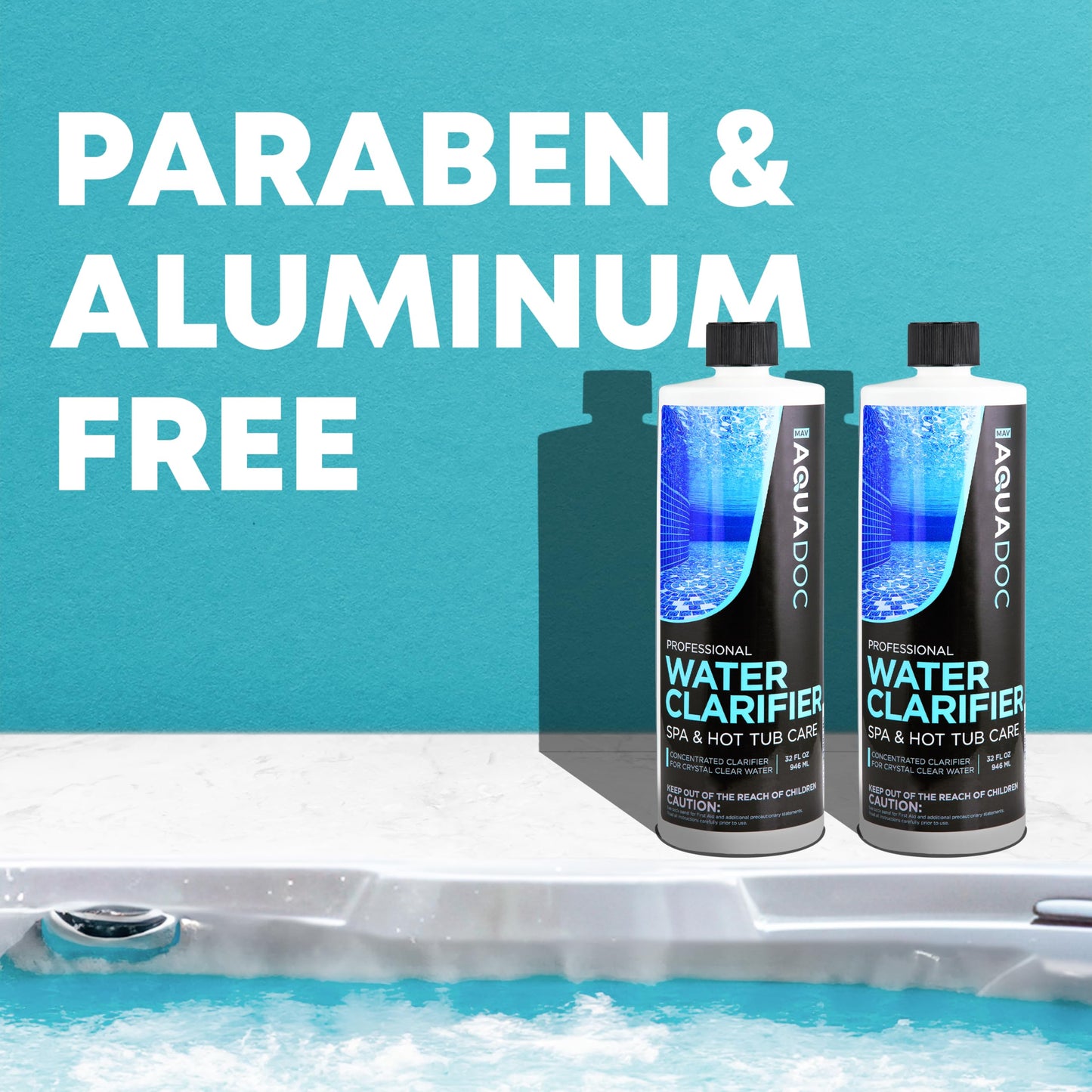 MAV AquaDoc Spa Clarifier & Hot Tub Clarifier for Fast Acting Cloudy Water Treatment - The Spa Clarifier Hot Tub Owners Love - 32 oz (2-Pack)