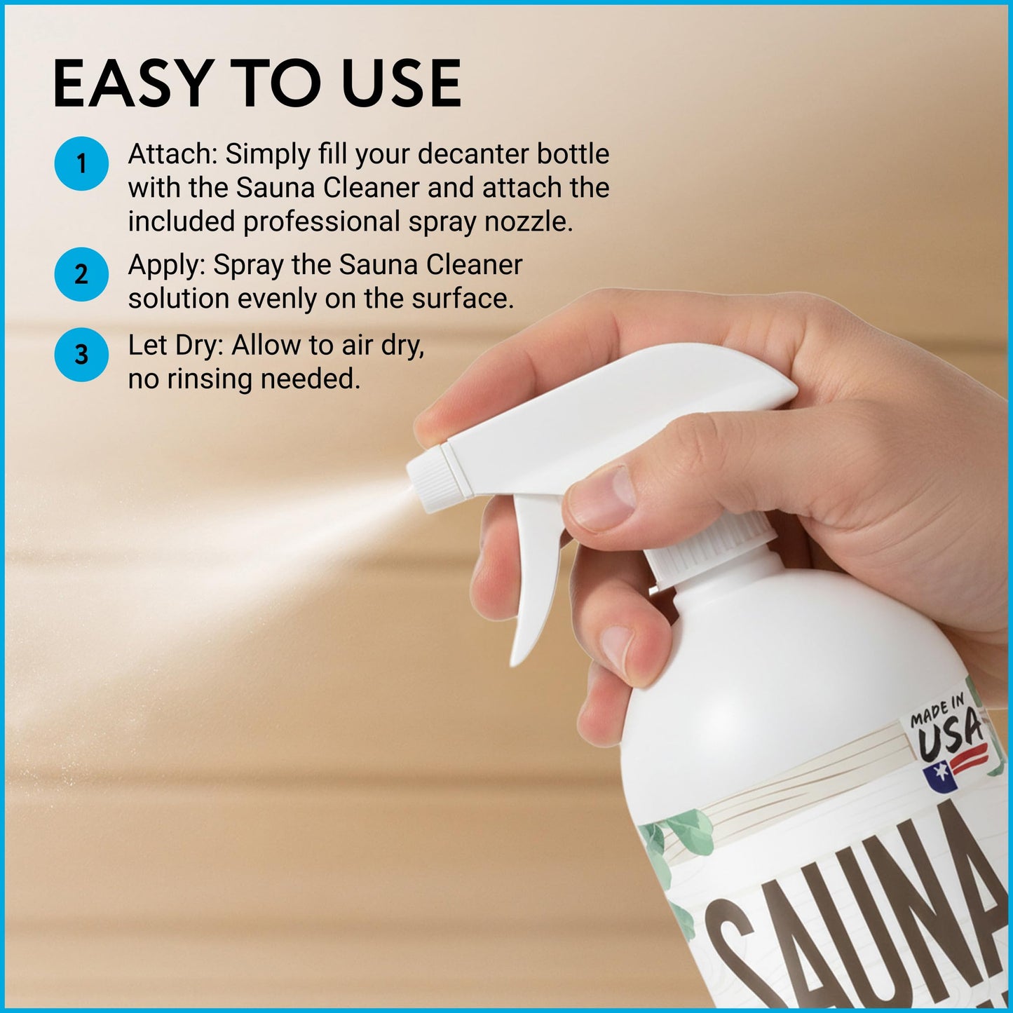 IMPRESA 32oz Sauna Cleaning Spray – All Purpose Eucalyptus Wood Cleaner Spray for Home Sauna, Spa, Steam Room & Gym – Natural Multipurpose Surface Cleaner Bottle – Gentle Ingredients Tough on Grime