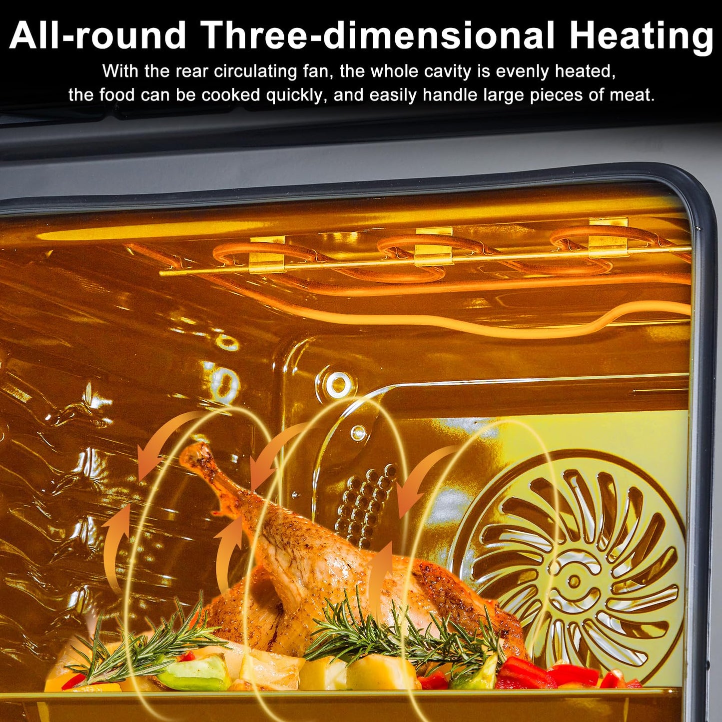 24 Inch Electric Wall Oven with Steam & Air Fry, 3000W High Power Convection, 2.5 Cu. ft Compact Built-in, Touch Control Digital Display, Multi-Function Cooking for Apartment, Shed, or Kitchen Remodel