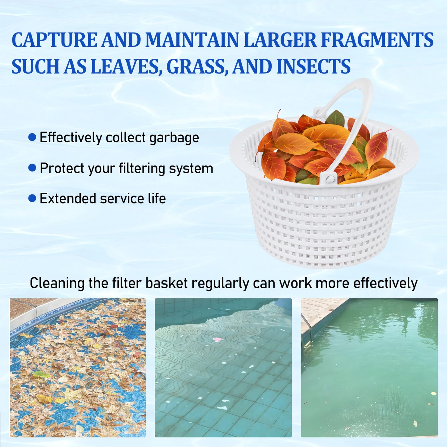 Sialvnd SPX1091C Replacement Above Ground Skimmer Basket for Hayward SP1091 WB736660,SP1091 with Handle -2pcs ﻿