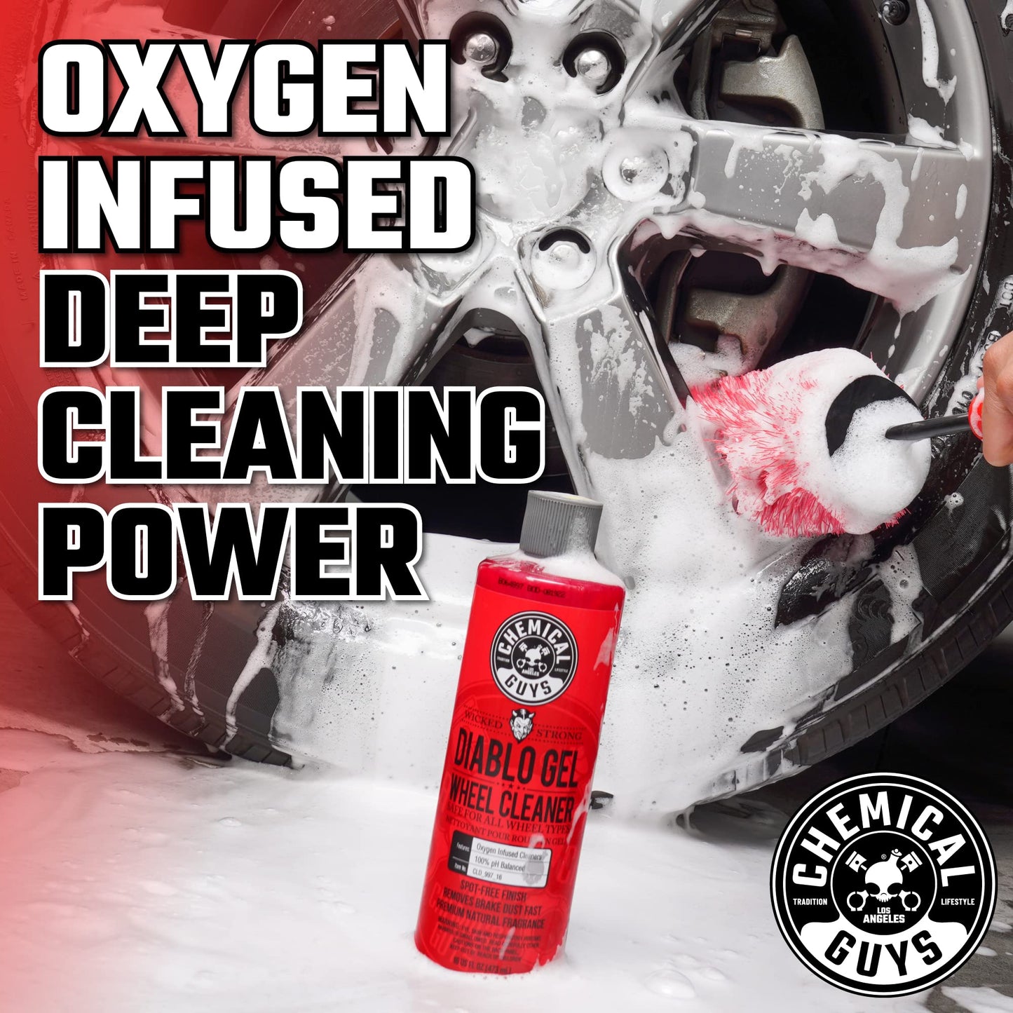 Chemical Guys CLD_997 Diablo Gel Oxygen Infused Foam Wheel and Rim Cleaner, Concentrated (Safe on All Wheel & Rim Finishes), for Cars, Trucks, SUVs, Motorcycles, RVs & More 128 fl oz (1 Gallon)