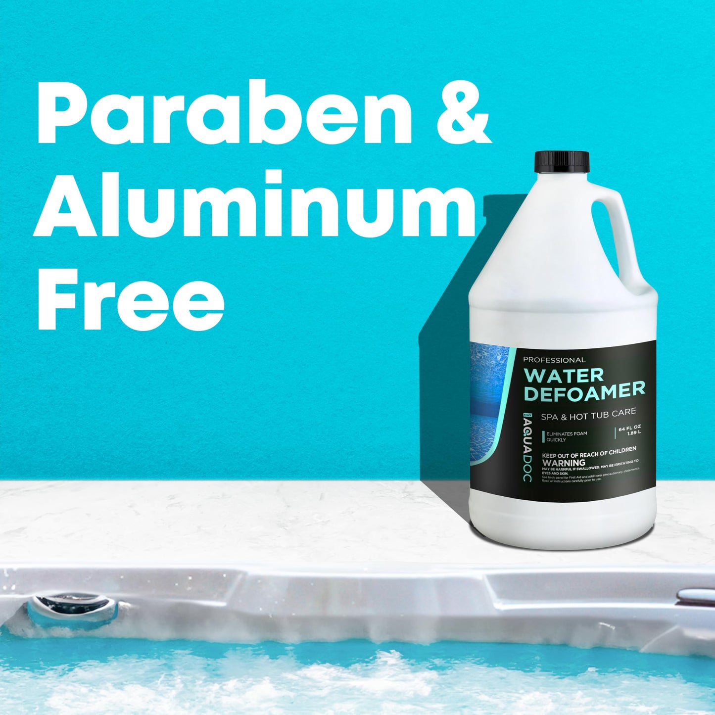 AquaDoc Hot Tub Defoamer - Spa Defoamer for Hot Tubs - 64oz - Spa Anti Foam to Keep Foam Down - Made in USA