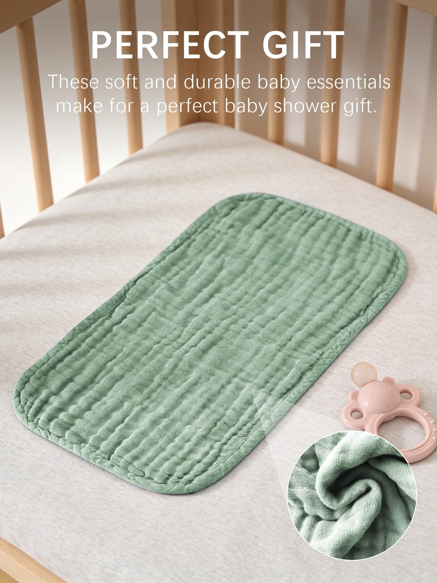 Lovely Care 12 Pack Muslin Burp Cloths 100% Cotton Muslin Cloths Large 20''x10'' Extra Soft and Absorbent Baby Burping Cloth - Slate, Navy & Grey