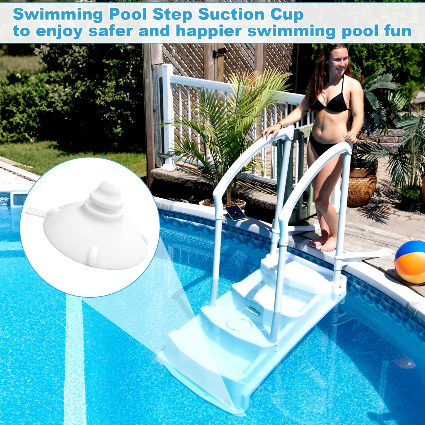 Pool Step Suction Cups Replacement Step Cups for Innovaplas Above Ground Swimming Pool Ladder Steps (4PCS)