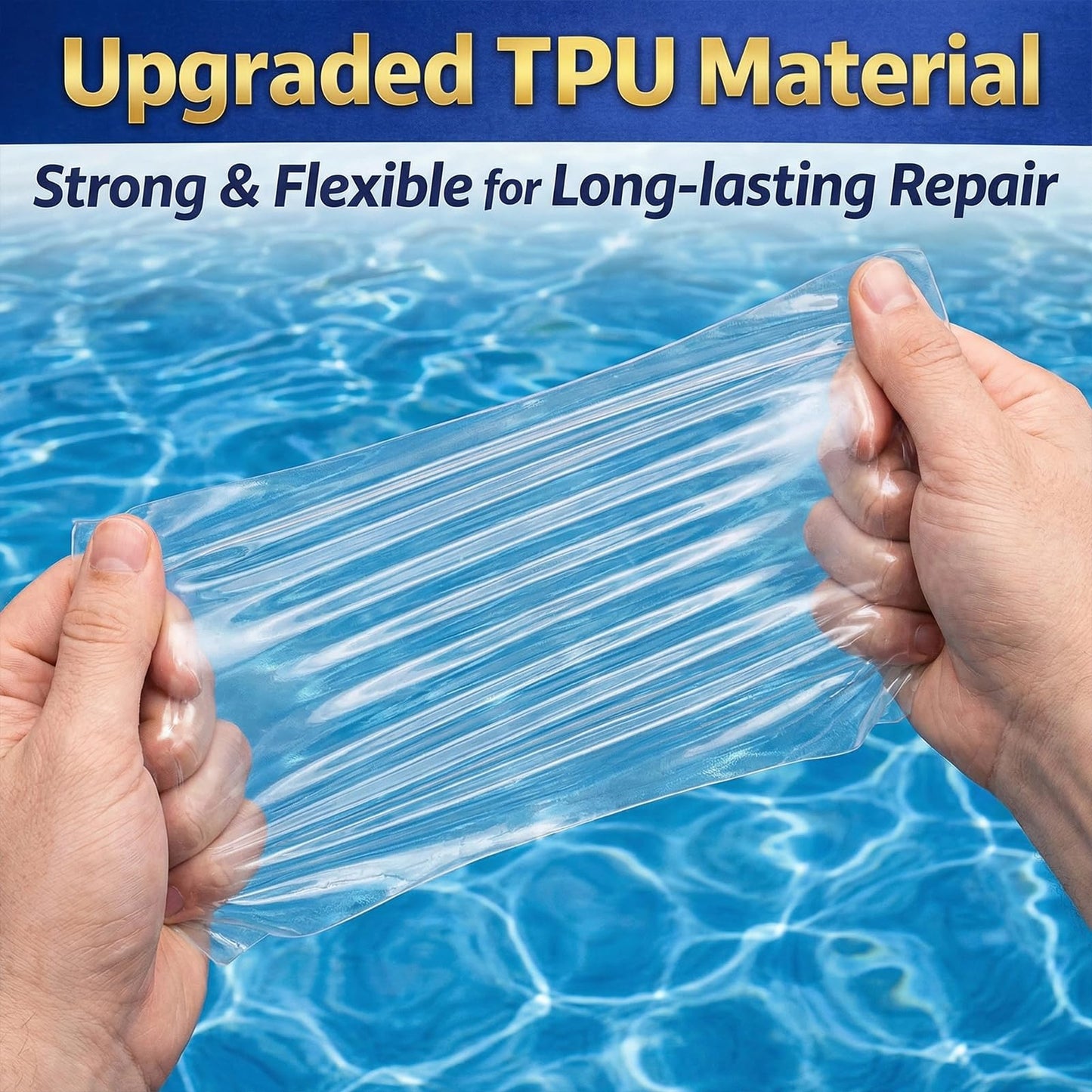 Extra Large Pool Liner Repair Patch, 2.79 x 4.1 Ft Self-Adhesive TPU Waterproof Patch Repair Kit for Above Ground Pools, Inflatable Pools, Pool Floats, Bounce Houses