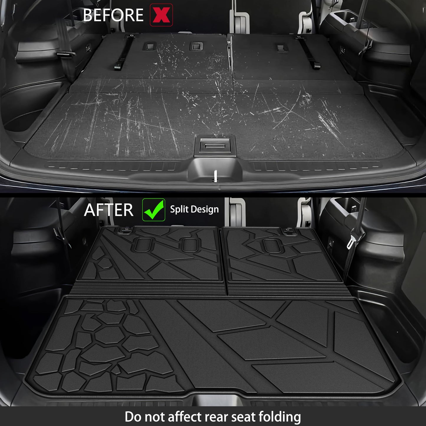 KARPAL Floor Mats for Honda Pilot 2016-2022 (8 Seats, No Elite Models), All Weather Protection TPE Floor Liners Accessories Car Mats, Front & 2nd Row & Backrest Mat & Cargo Liner