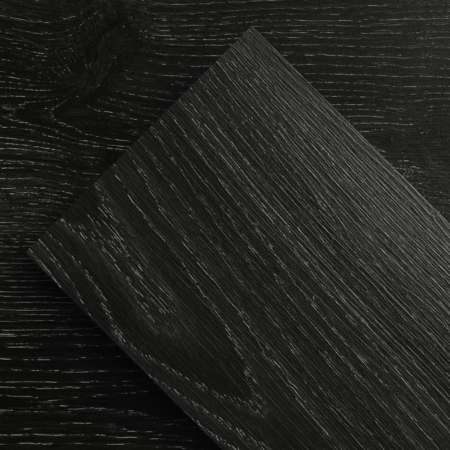 ATOPOSE Black Peel and Stick Floor Tile Waterproof | 36 - Pack 54Sq.Ft | Wood Vinyl Flooring - Nero | Easy DIY Installation for Living Room Kitchen Tool Storage Rental Friendly Basement