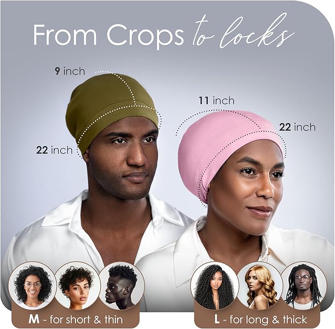 CAPLORD Satin Bonnet for Sleeping, Curly Hair Wrap Sleep for Men, Adjustable Silk Beanies for Women, Silk Hair Bonnet