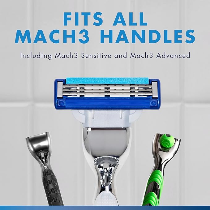 Gillette Mach3 Turbo Razors for Men, 1 Handle, 4 Blade Refills