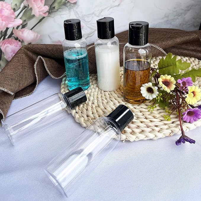 DNSEN 5 Pack 3.4 oz Travel Bottles for Toiletries TSA Approved Leakproof Plastic Empty Travel Size Bottles Containers with Labels