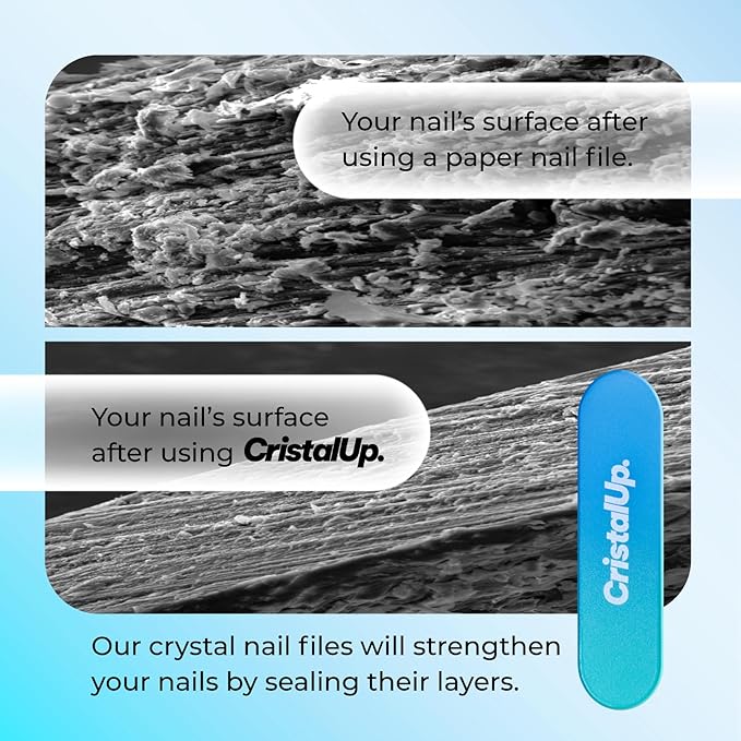Crystal Nail File 2 in, Mini Glass File Ideal for Wallet, Durable, Gentle on Nails, Perfect for Travel, Home, Office and On the Go, Compact for Quick Touch Ups