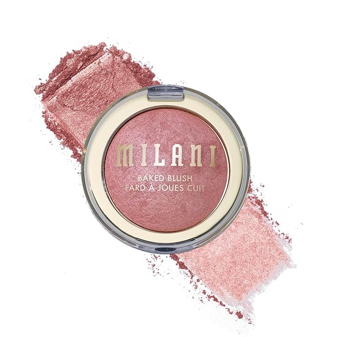 Milani Baked Blush, Updated Powder Blush for Cheeks, Cruelty Free Makeup - Shape, Contour & Highlight Face for a Shimmery or Matte Finish - Sparkling RosÃÂ©