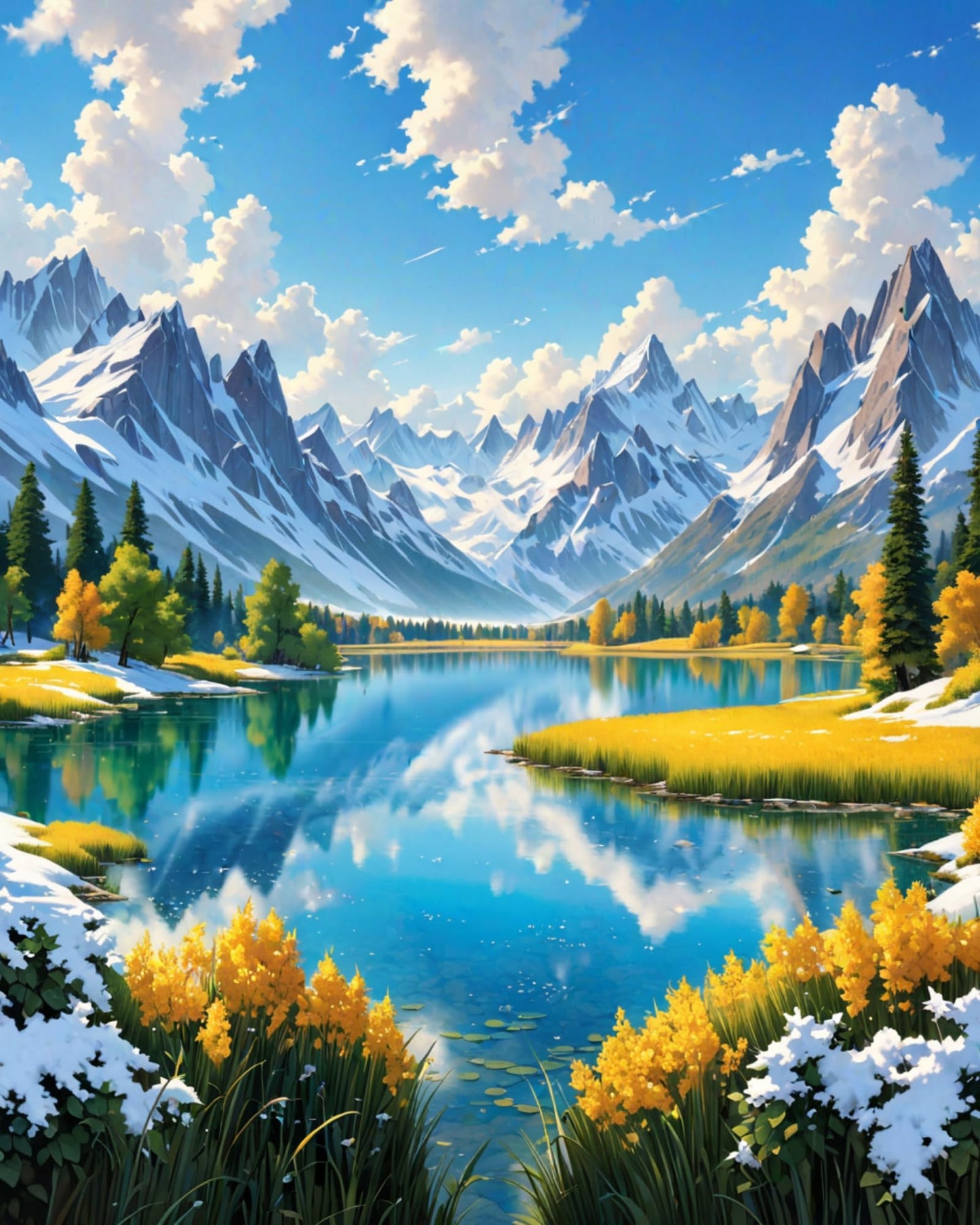 ldazao Mountain Paint by Numbers for Adults-Landscape Paint by Number on Canvas Without Frame, DIY Forest Scenery Oil Painting for Gift Home Wall Decor(16x20inch)