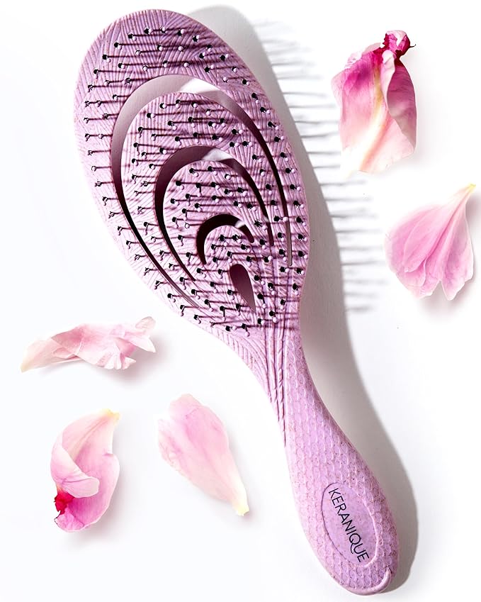 Detangling Hair Brush for Women - Gentle Scalp Massaging Hairbrush for Women With Flexible Paddle - Detangler Brush for Thin, Thick, Curly, Straight, and All Other Womens Hair Types by Keranique