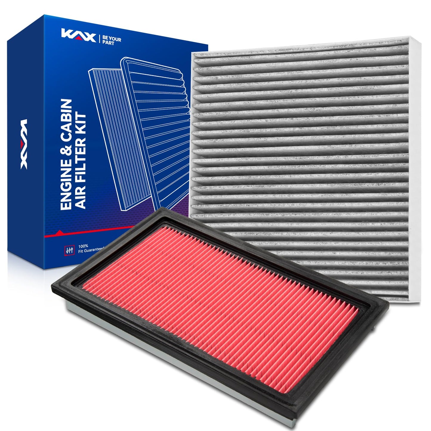 KAX Engine & Cabin Air Filter Kit, Replacement for Toyota Camry 2002-2006, Sienna 2004-2010 3.3L/3.5L, Solara 2004-2008, Lexus RX350 2007-2009, ES330 2004-2006, Replace# CA9360 CF10132
