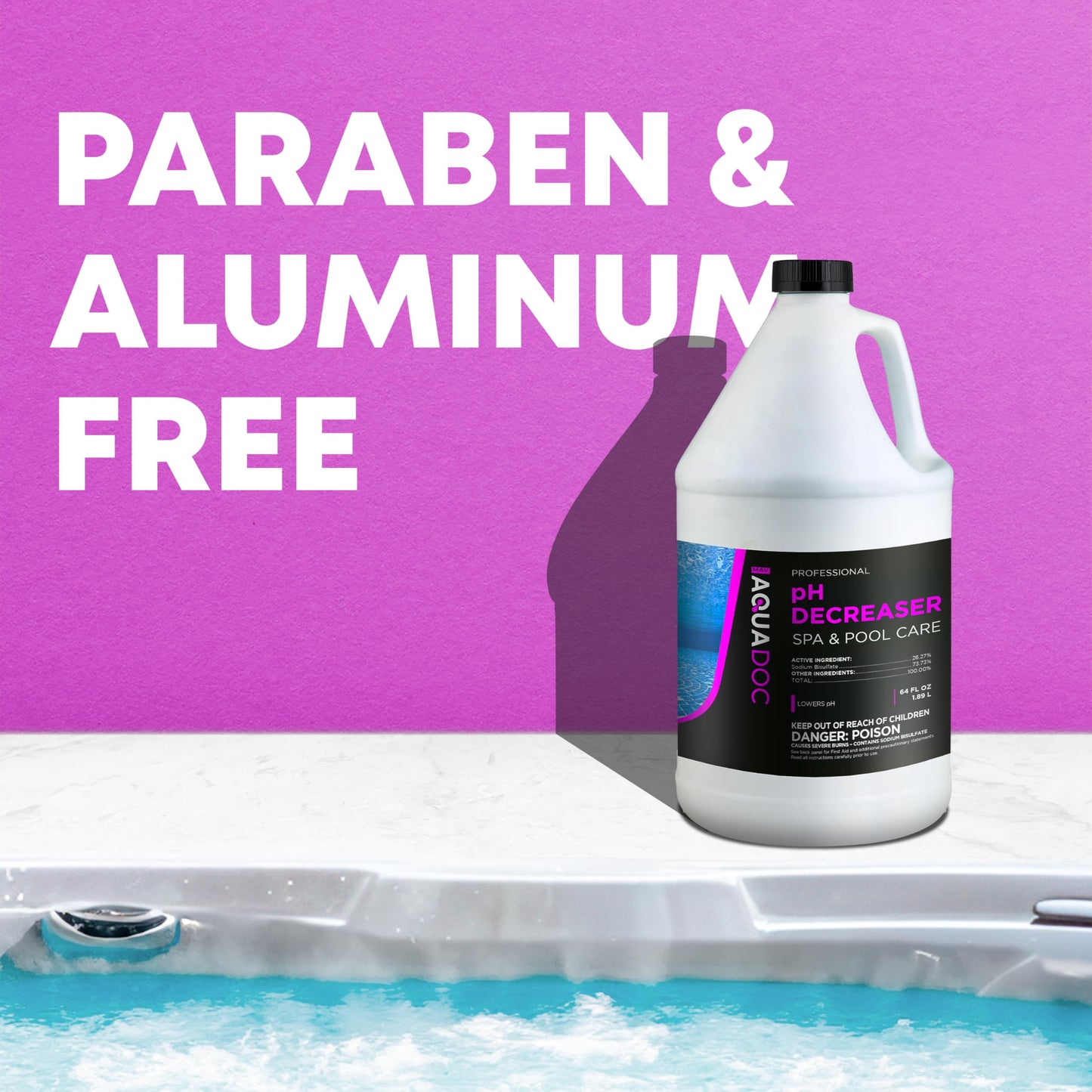 AquaDoc Hot Tub pH Decreaser - 64oz - Spa pH Down for Water Balance - Hot Tub Chemicals Made in USA