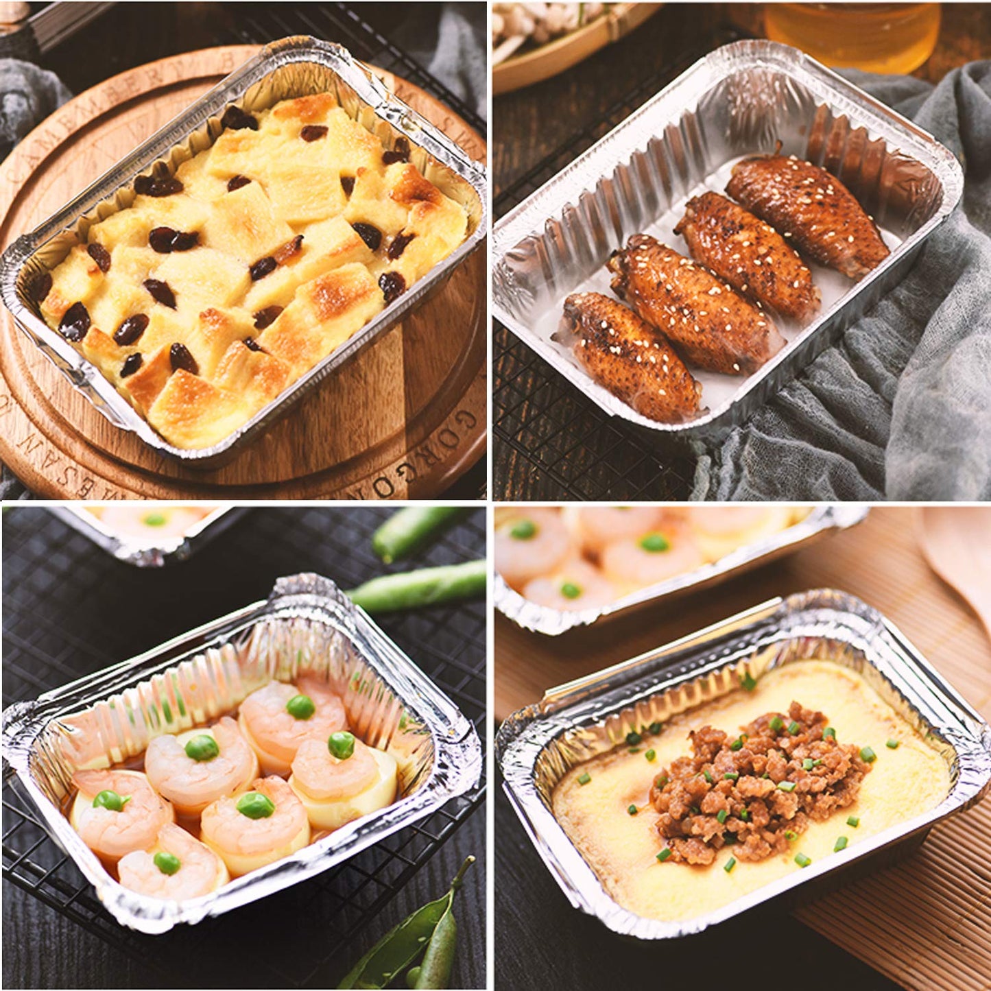 Waytiffer Loaf Pans [50 Pack] 2Lb Heavy Duty Disposable Aluminum Foil Premium Bread Tins Standard Size - 8.5" X 4.5" X 2.5" Perfect for Homemade Cakes & Breads