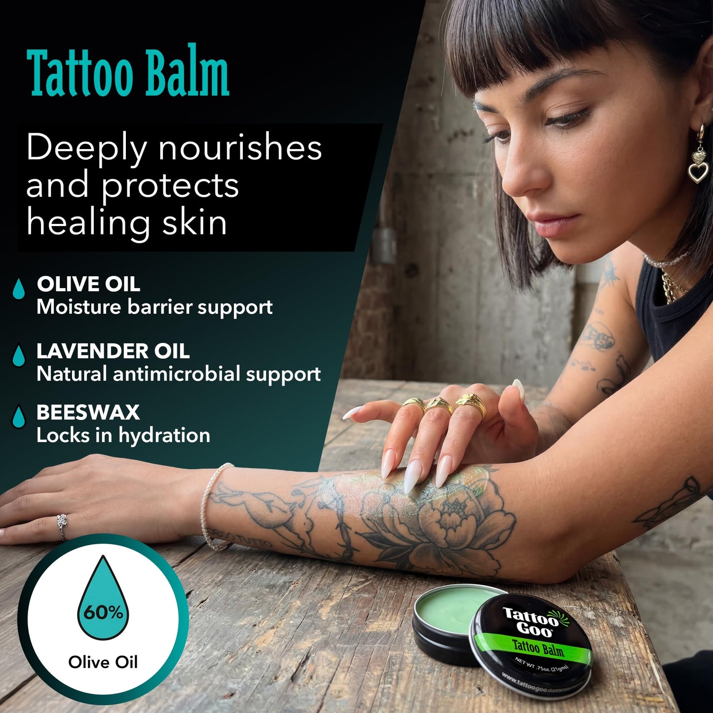 Tattoo Goo Aftercare Kit Includes Antimicrobial Soap, Balm, and Lotion, Tattoo Care for Color Enhancement + Quick Healing - Cruelty-Free, Petroleum-Free, Tattoo Artist Gifts (3 Piece Set)