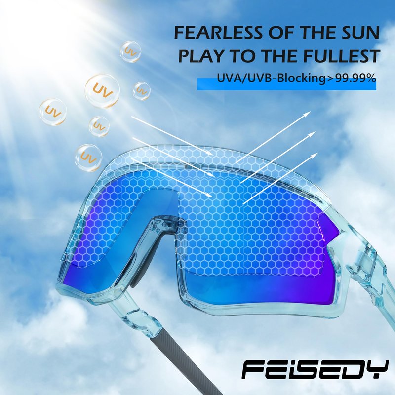 FEISEDY Kids Sunglasses Polarized Youth Baseball Sunglasses Sports Cycling Glasses for Boys Girls Age 4-8 B0183