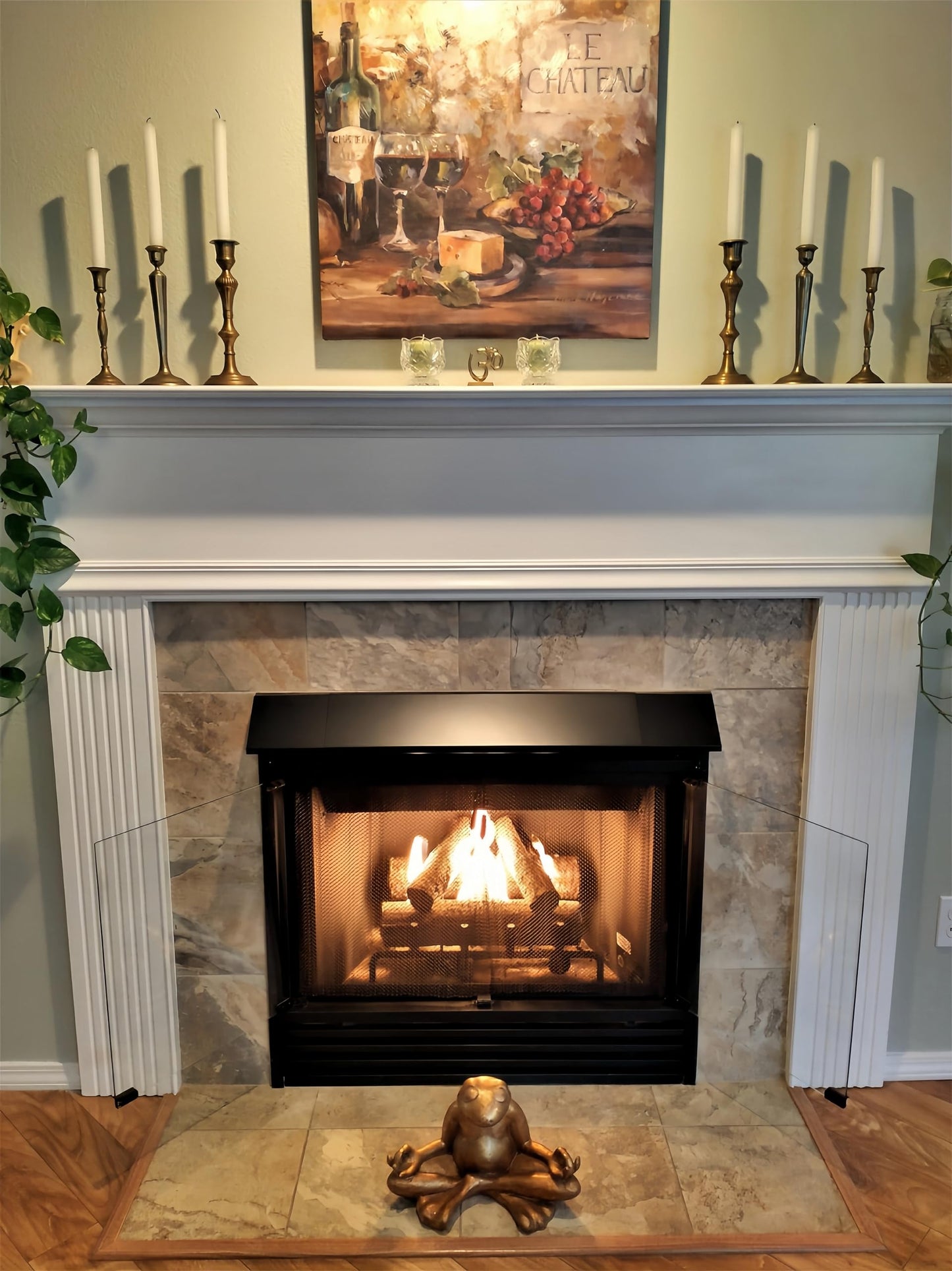 Americangaslogs Black Adjustable Fireplace Hood for 28 to 48" Harmony Burners Fireplace Hood Heat Shield （Patent Applied）