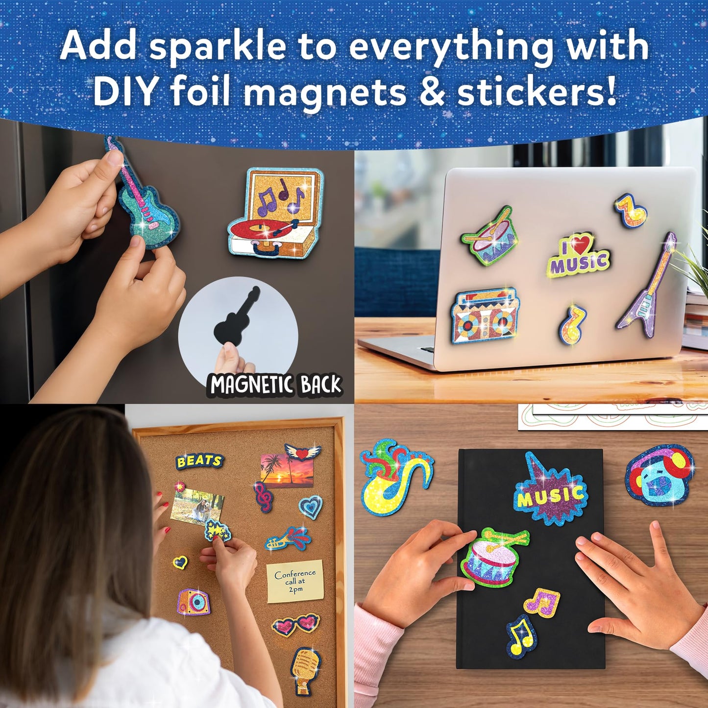 Skillmatics Foil Fun - Good Vibes, 20+ DIY Foil Art Magnets, Mess-Free Craft Kit, 60+ Foam Stickers, Creative Activity for Kids, Tweens, Teens (Ages 7-13), Adults, Gifts, Travel, Party Favor