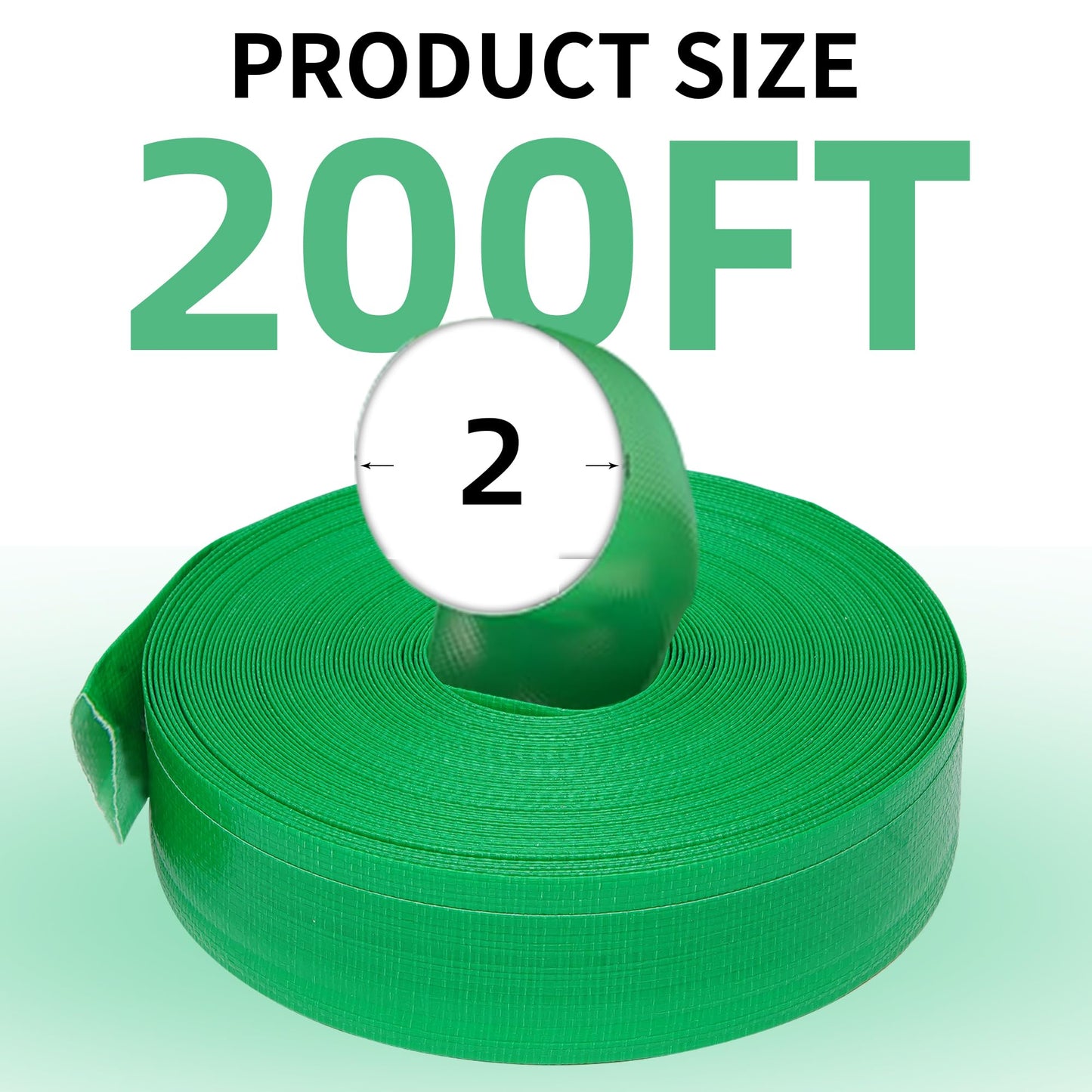 USTAR 2" x 200' Pool Backwash Hose: Pool Drain Hose, Sump Pump Hose with Heavy-Duty 3-Layer, Lightweight, Kink-Resistant for Pool Drain, Irrigation