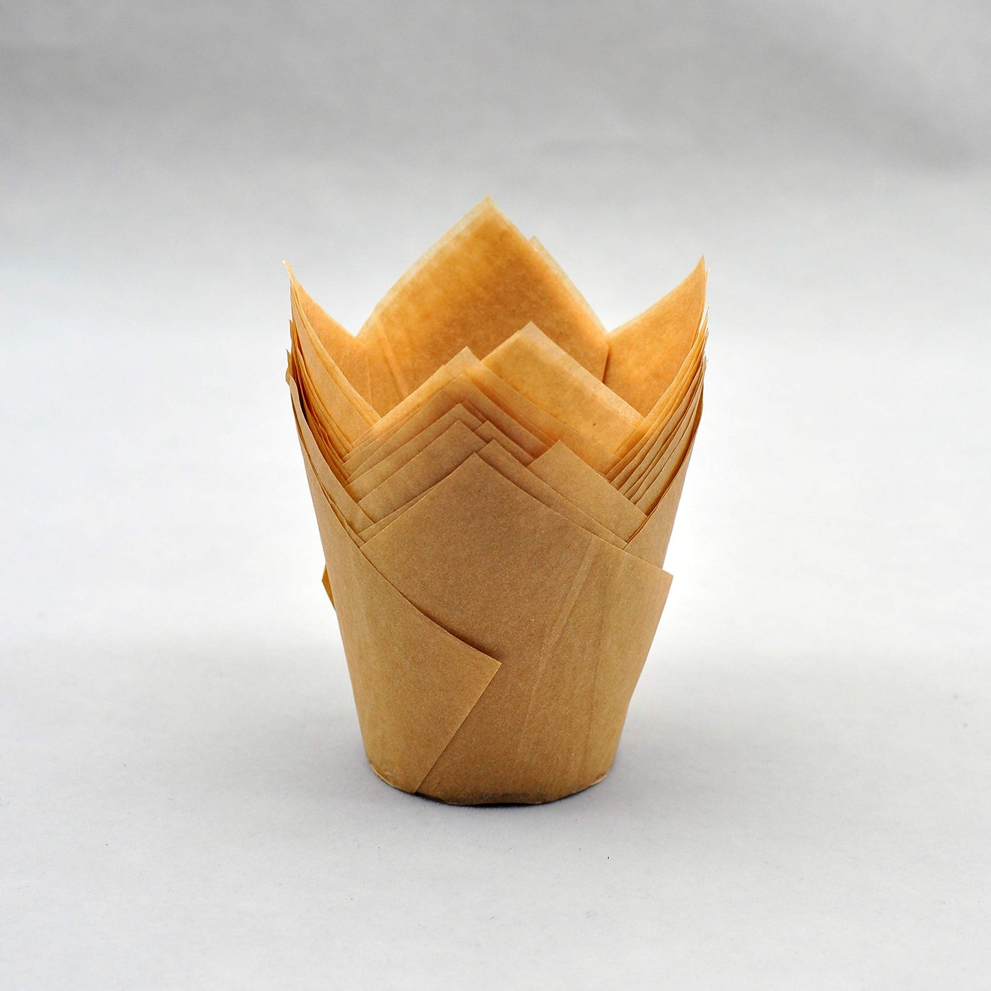 QLSmypkg Large Muffin Greaseproof paper Baking cupcake cups, 2-1/4" x 4" Natural Tulip Baking Cup Case of 125 pcs (Large size) (125)