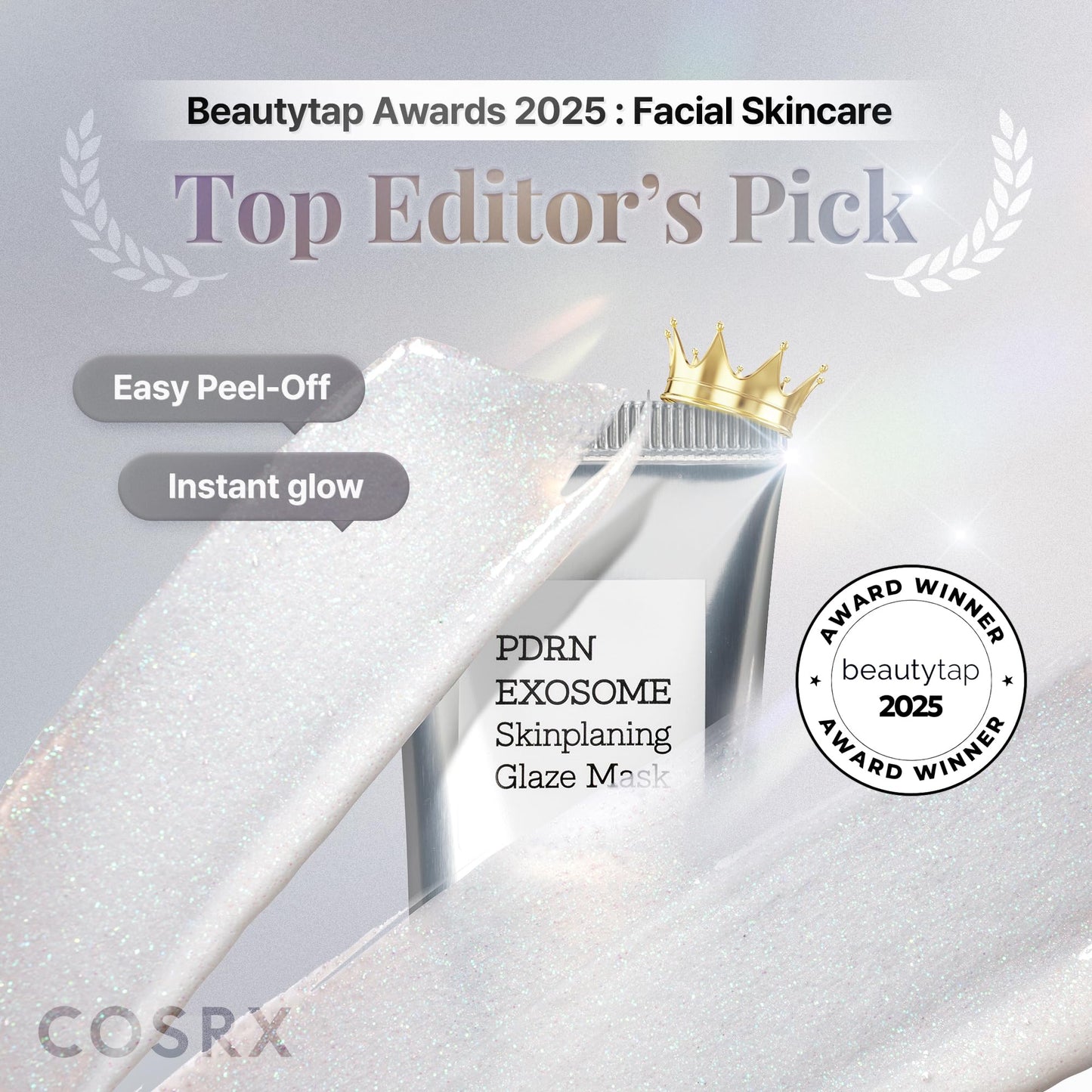 COSRX PDRN EXOSOME Glaze Wrapping Mask with SALMON DNA PDRN, Instant Glow, Easy Peel-Off Overnight Mask for Glass Skin, Firmness, Elasticity & Skin Texture Care,1.69 fl. Oz, Korean Skin Care