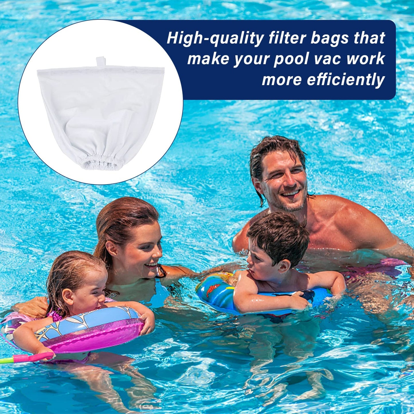 Pokin Upgrade Pool Cleaner Fine Filter Bag Replacement for Aquabot/Aqua Filter Bag Products 8114,Fits Pool Spa Part Small Wheeled Aquabot Cleaners S-2-40 S2-50 Pura 4X Pura 5X