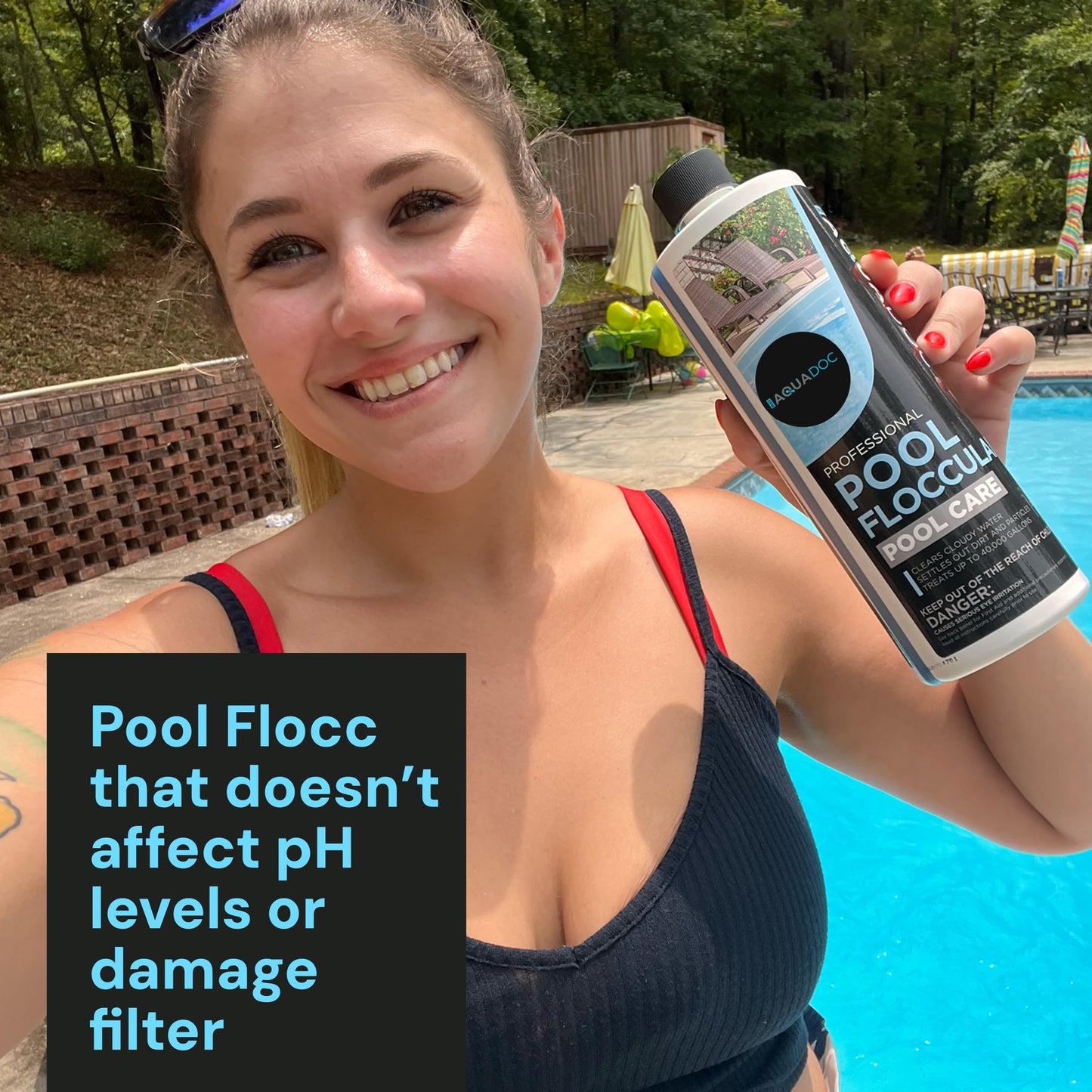 Swimming Pool Flocculant for Pool Cleaning - Extra Strength Pool Flocculent Kit Acts as a Swimming Pool Water Clarifier Liquid - Fast Acting Pool Treatment | AquaDoc Pool Flocculent 32oz