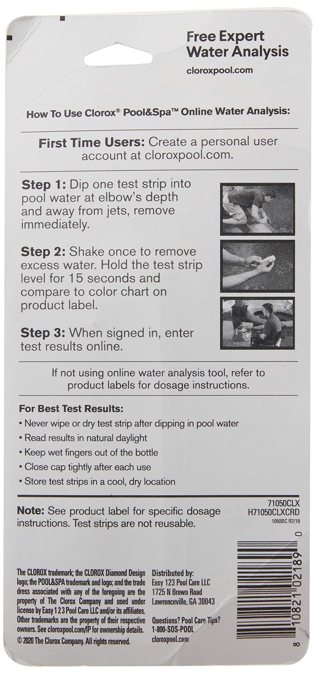 Clorox Pool&Spa 70050CLX 6-Way Test Strips, White, 50 Strips