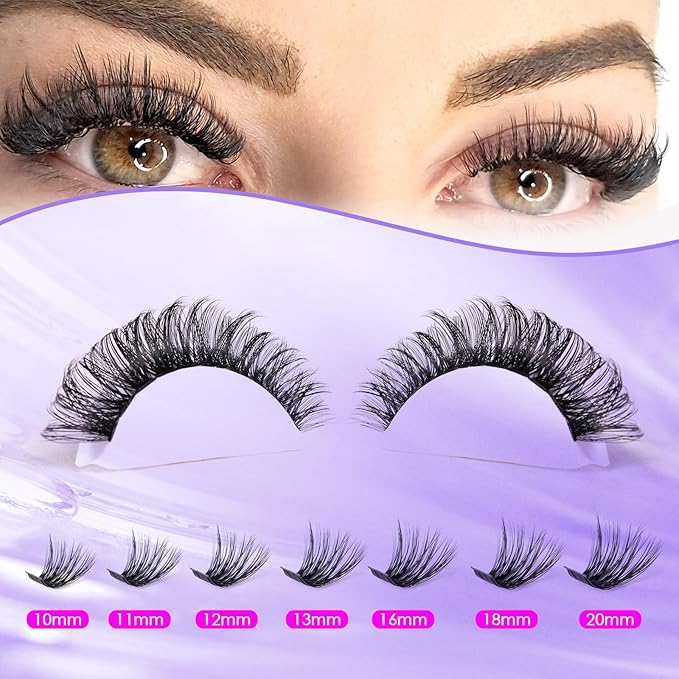 Ocean Pearl Lash Clusters 10-20mm Thick 300D Volume Eyelashes Clusters Lashes 300PCS Lash Extension Kit Eyelash Extension Kit Individual Lashes DIY Lash with Lash Bond+Seal+Remover+Tweezer-300D