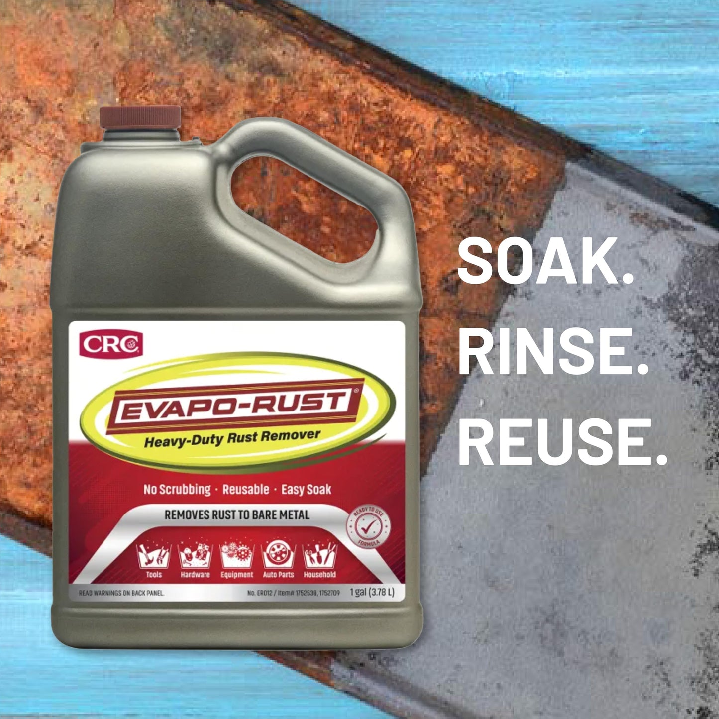 Evapo-Rust ER012 Heavy Duty – 128 oz., Rust Remover for Auto Parts, Hardware, Antiques | Rust Removers and Chemicals