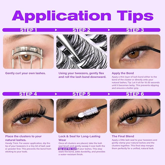 Pawotence Kira Lash Clusters Wispy Cluster Eyelash Extensions 10-18mm Individual Lashes Cluster Lashes Extension Soft Comfortable Eyelash Clusters with Thin Band for DIY at Home