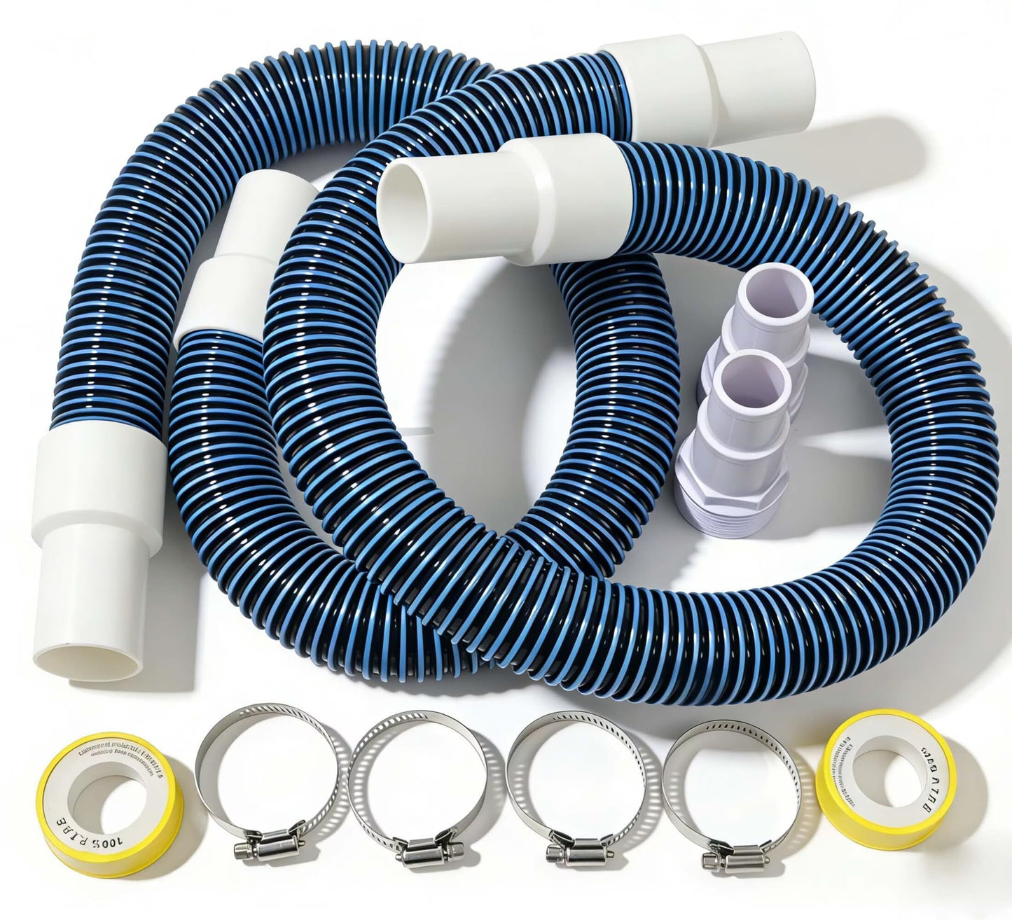 3 Ft Filter Pump Hoses for Hayward Above Ground Pool - 1 1/2" Connector Heavy Duty Hose Pool Replacement Kit (2 Pack)
