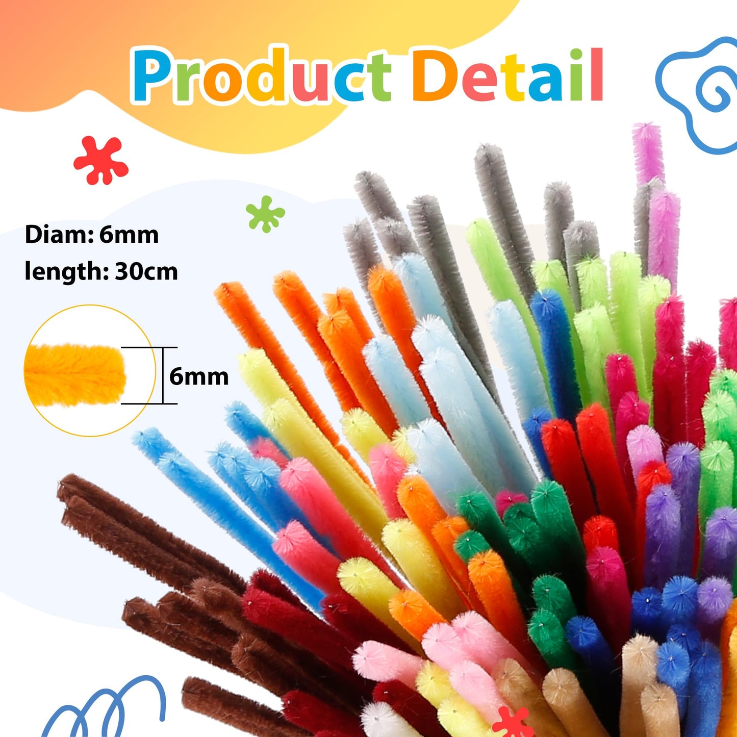 Caydo 500 Pieces Blue Flowers Pipe Cleaners, Craft Chenille Stems Bulk for DIY Art and Craft Projects Creative Gift and Mother's Day Decorations