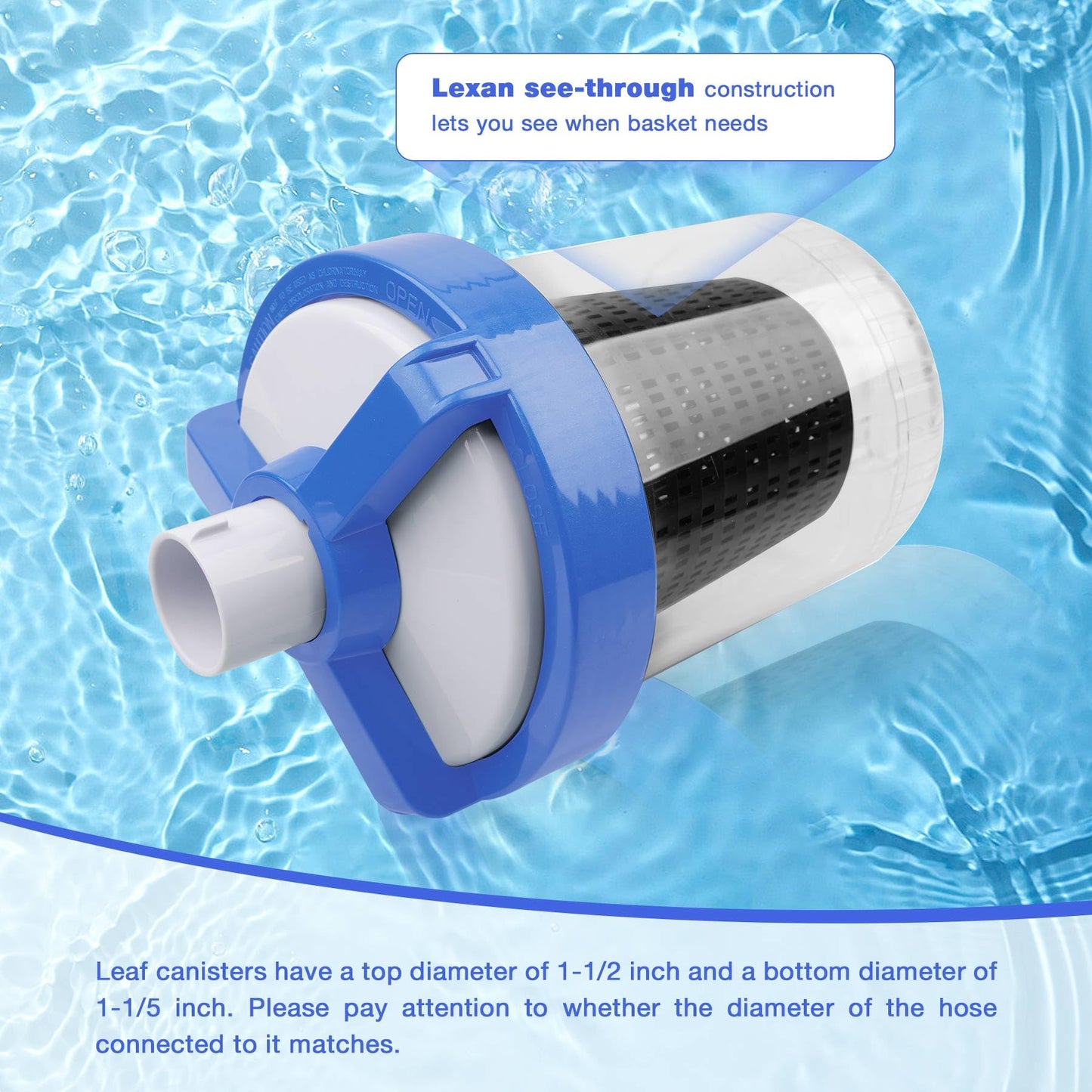 ATRACYPART Inline Pool Leaf Canister Compatible with Hayward W560 PoolVac Navigator Standard, Leaf Catcher Filter with Strainer Basket and 5 Skimmer Socks