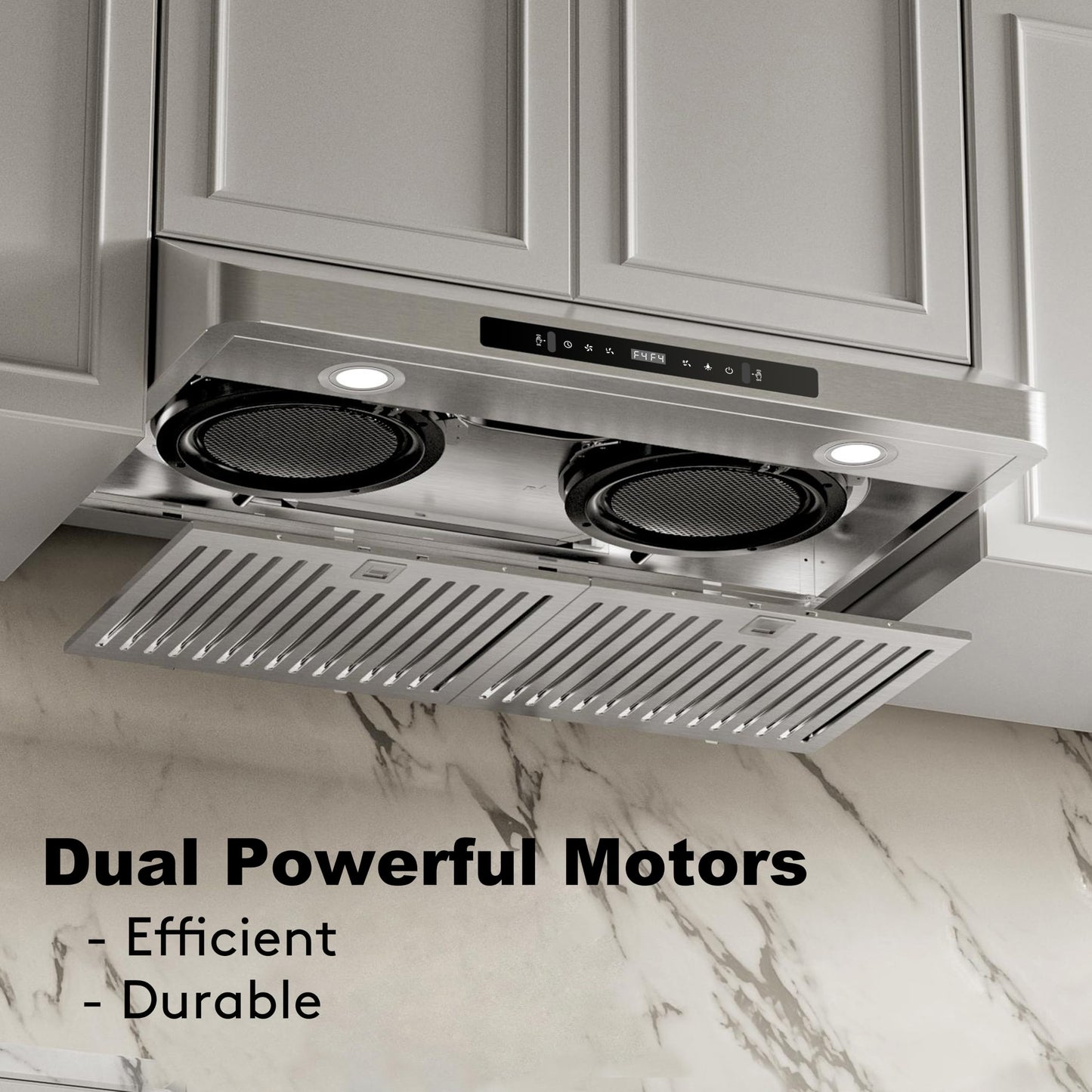 EVERKITCH Range Hood 30inch Under Cabinet, 900CFM Stainless Steel Kitchen Vent Hood with Gesture/Touch Control and Permanent Stainless Steel Filters, Ducted Vent, Top and Rear Vents