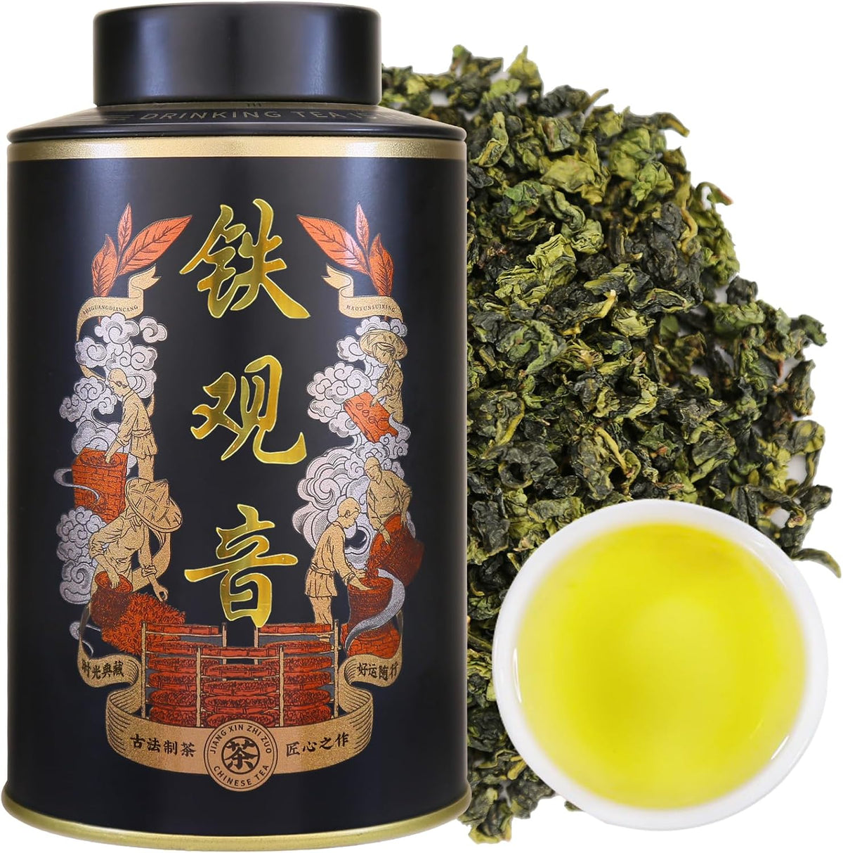 XIXICHA New Tie Guan Yin Tea Anxi Tieguanyin Iron Goddess of Mercy Tie Guan Yin Oolong Loose Leaf Chinese Tea Ti Kuan Yin 5.29oz/150g 铁观音 安溪铁观音茶 乌龙茶 茶叶