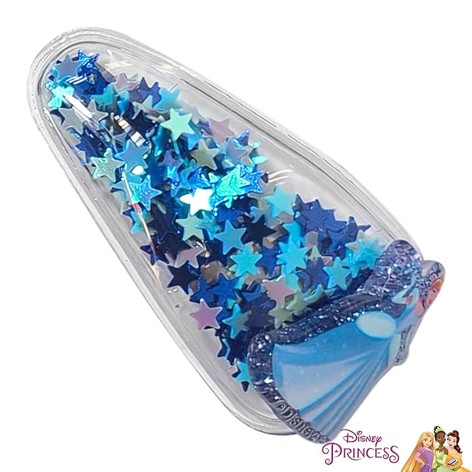 LUV HER Licensed Hair Accessories For Girls, 6pc Cute Magical Confetti Hair Clips with Favorite Disney Princess Character Charms, Ages 3+
