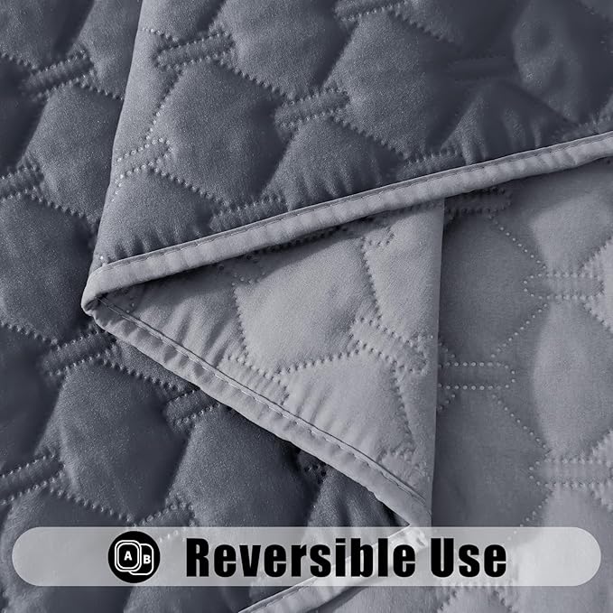 Smiry Waterproof Dog Bed Cover Blanket, Soft Reversible Pet Blanket, Washable Leakproof Cats Dogs Couch Cover for Sofa, Couch, Furniture (30x53 Inch, Grey/Dark Grey)
